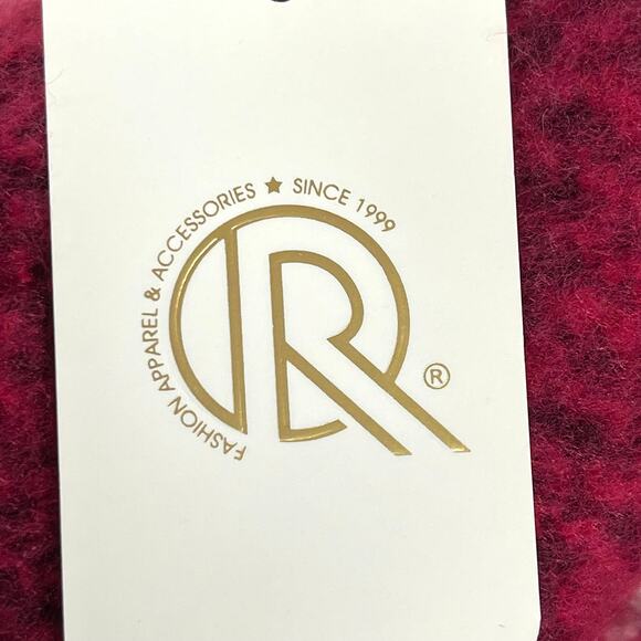 R Fashion Apparel Winter Long Fringe Scarf Vibrant Rich Plaid Fuchsia Blue Soft - Picture 6 of 9